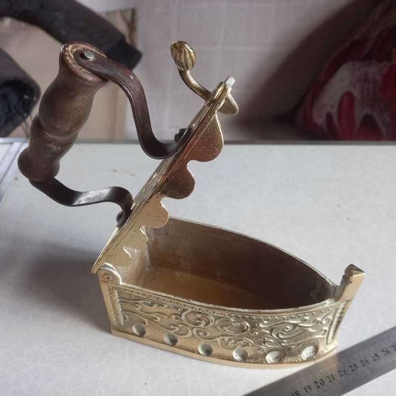 Vintage brass coal iron..quality item