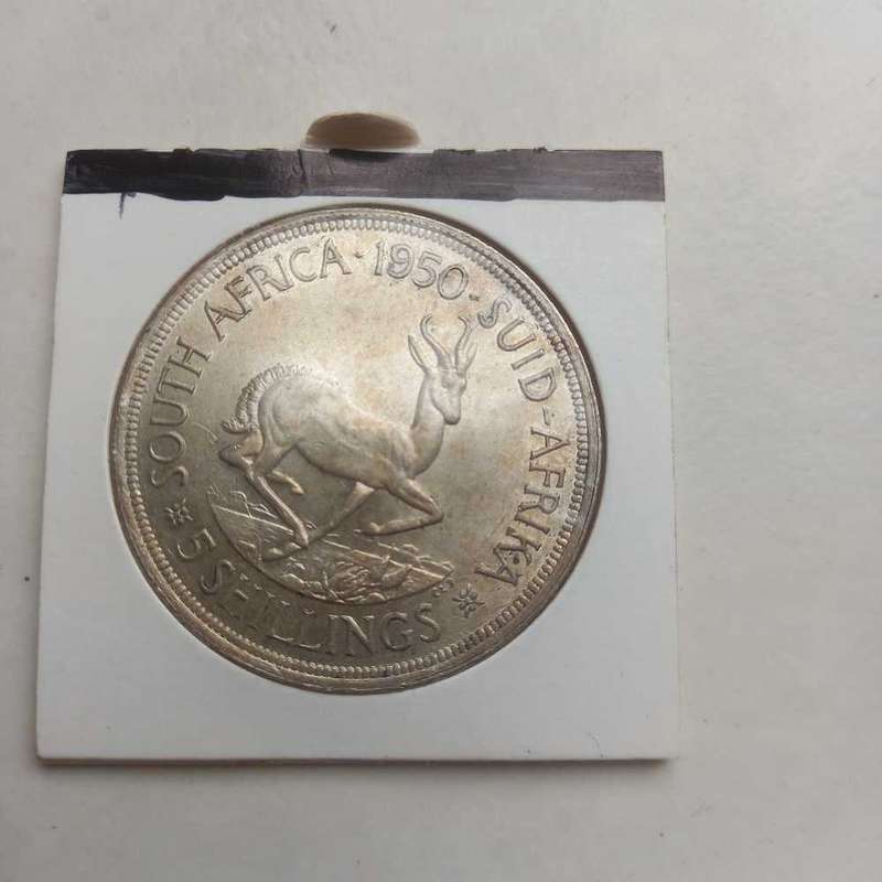 1950 SILVER 5 SHILLING. 80% VERY GOOD CONDITION