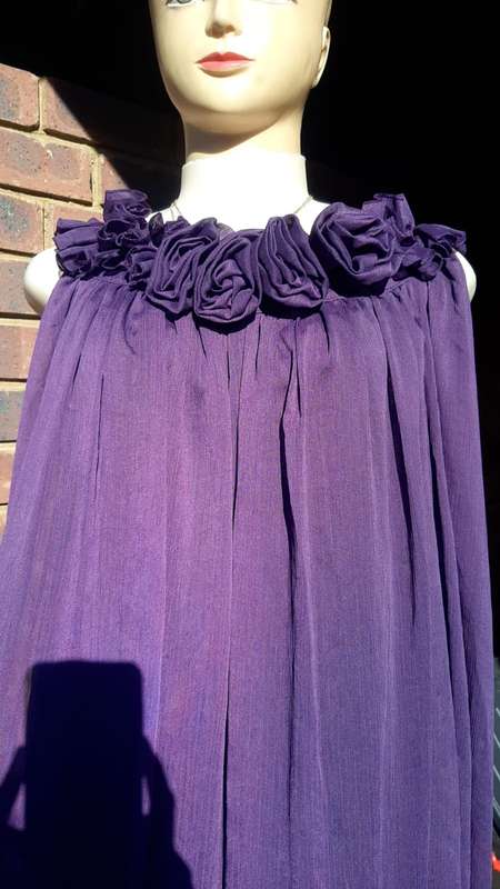 Vintage Style Size XL Purple Double Layer Dress