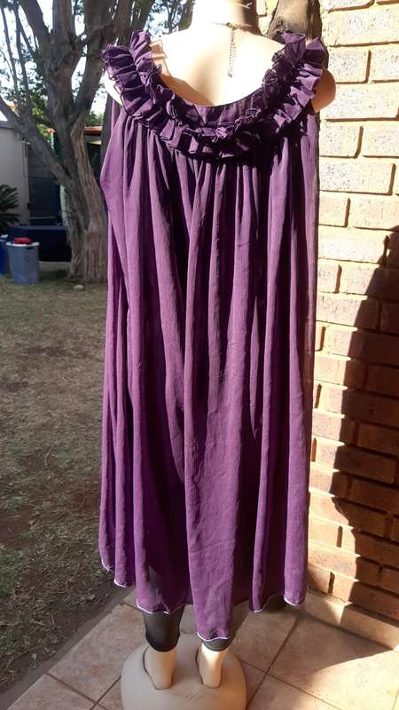 Vintage Style Size XL Purple Double Layer Dress