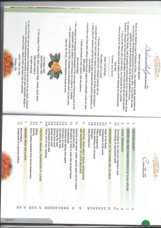 Cultivation of Clivias- Lena Van Der Merwe-Hannes Robertse- Bossie De Kock -69 Page Paperback
