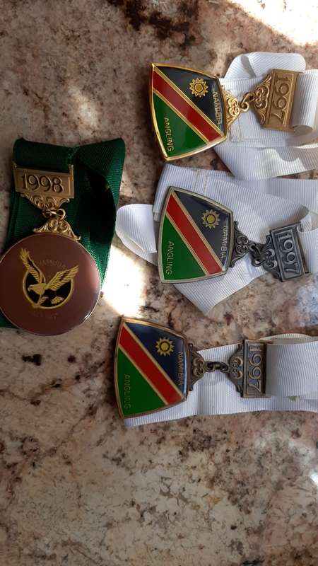 Collectable Medals Namibia- Angling Fresh Water 3x 1997 & 1x 98