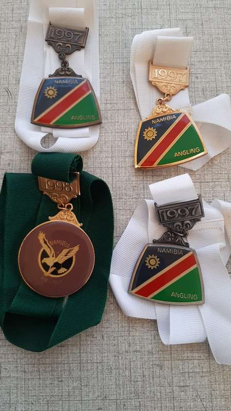 Collectable Medals Namibia- Angling Fresh Water 3x 1997 & 1x 98