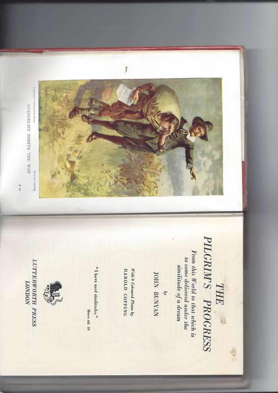 The Pilgrams Progress - John Bunyan - 1956 hardcover reprint -rare find- Lutterworth Press London