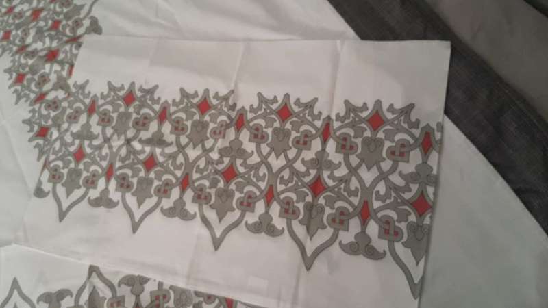 Queen Off White Duver Cover Set Paisley Print as Photos for Own use / Thrift / Informal Trade. As is