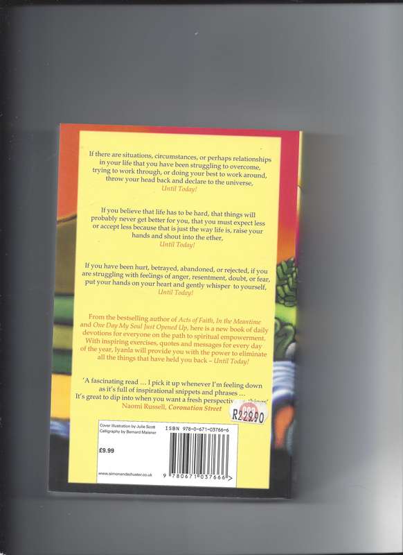 Until Today! - Iyanla Vanzant Paperback 9Daily Devotions for Spiritual Growth)