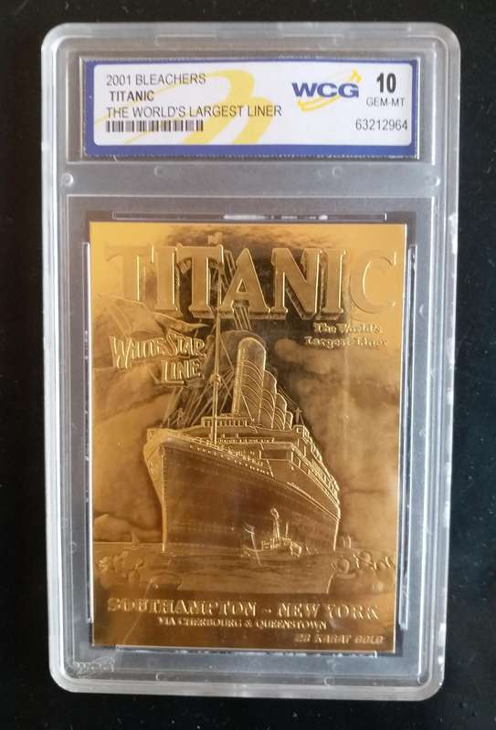 1912 TITANIC Largest Liner 23KT Gold Card Sculptured - Graded GEM MINT 10
