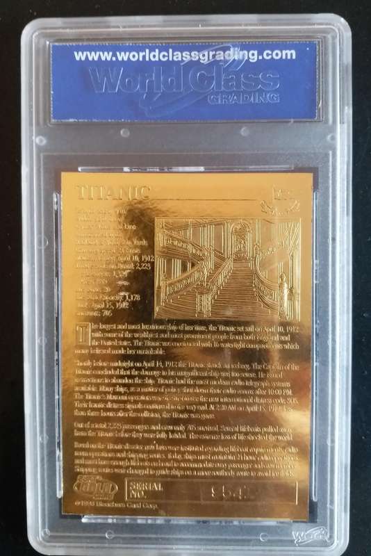 1912 TITANIC Largest Liner 23KT Gold Card Sculptured - Graded GEM MINT 10