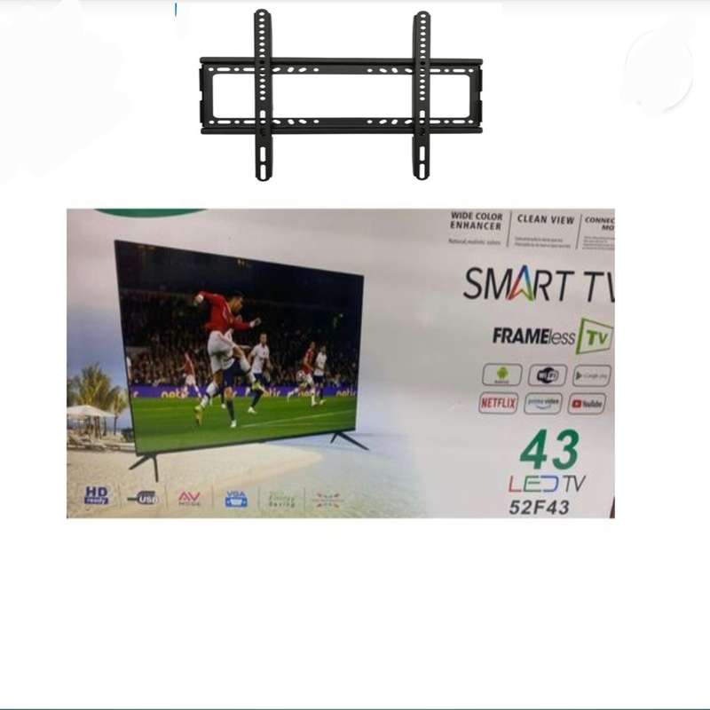 YACHISA 43'' LED HD READY SMART TV With Free Tv Wall Mount Bracket