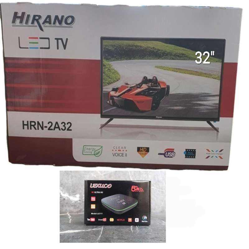HIRANO 32" HD LED TV with TV Box 128GB