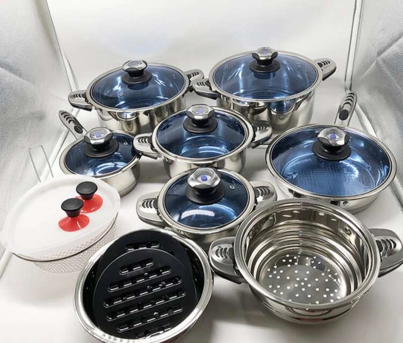30 Piece Stainless Steel 7 Layer Capsuled Bottom Cookware Set