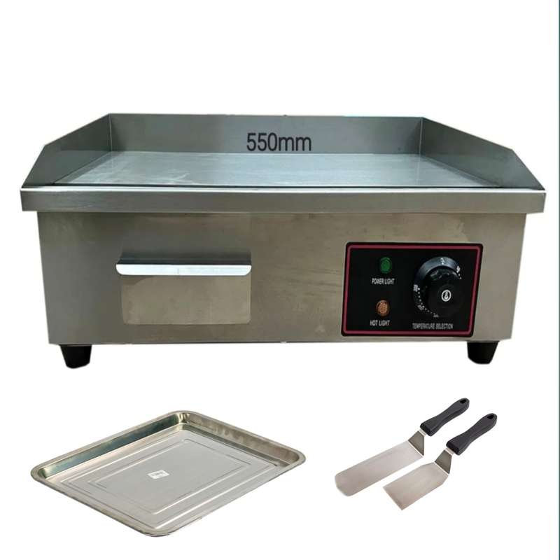 Flat Top Griller 550mm Electric+2 spatula+1 Tray