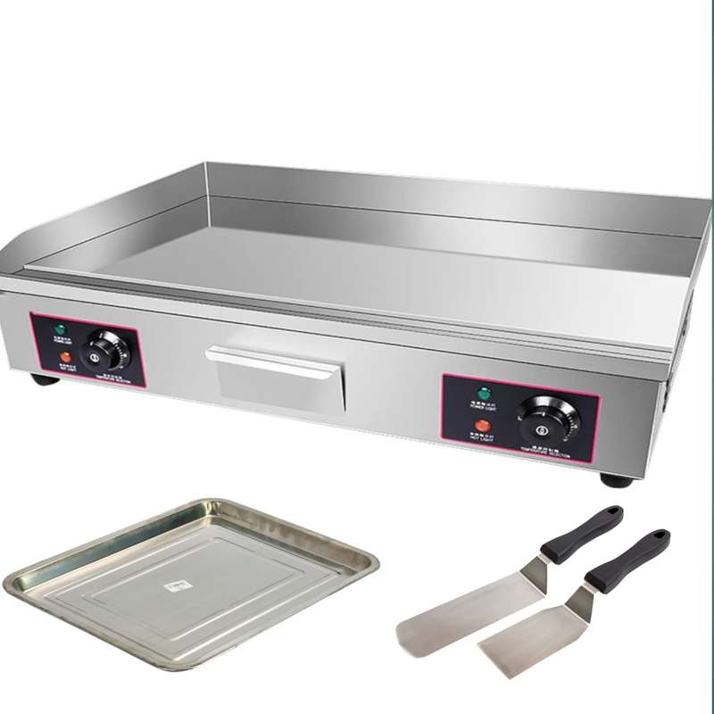 Flat Top Griller 720mm Electric + 2 Spatula +1 Tray
