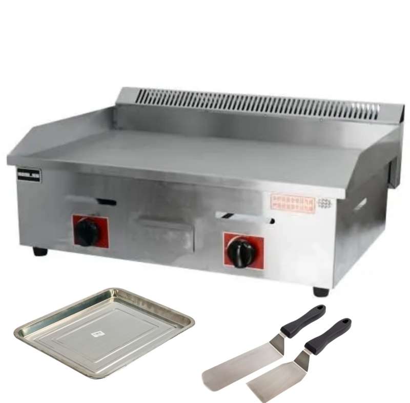 Flat Top Gas Griller 700mm+2 Spatula+ 1 Tray
