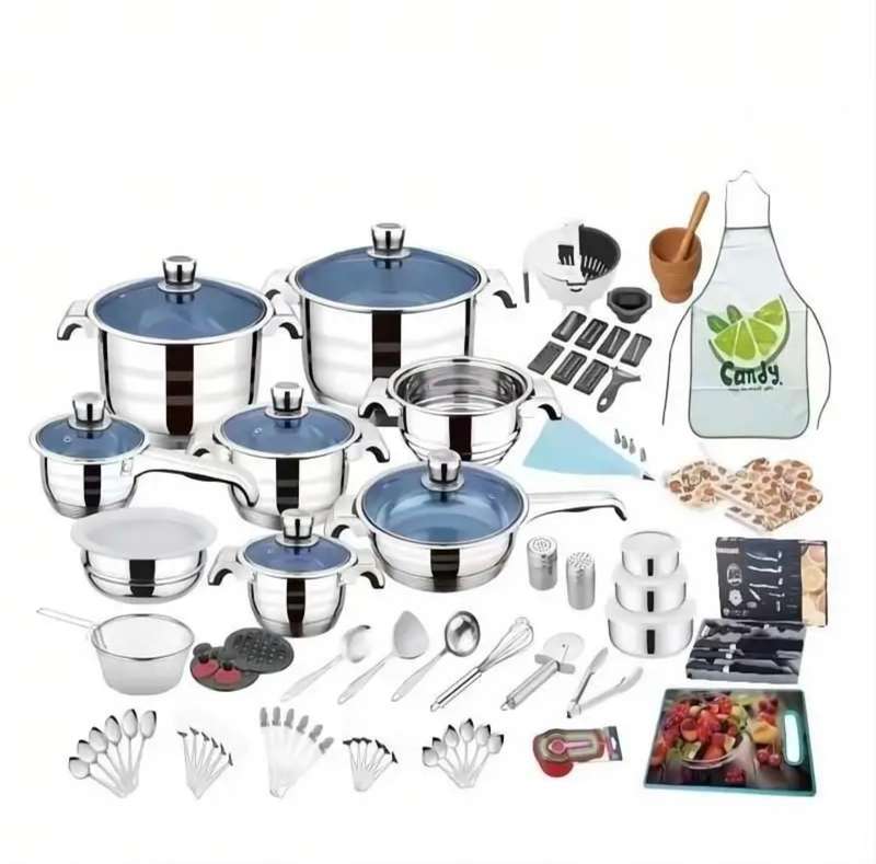70Pcs Stainless Steel Heavy Duty Cooking Pot Cookware Set