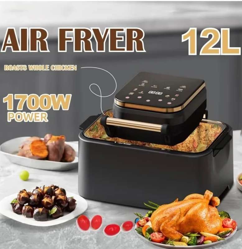 Household Heating Protection Function LED Display 1700W Air Fryers 12L
