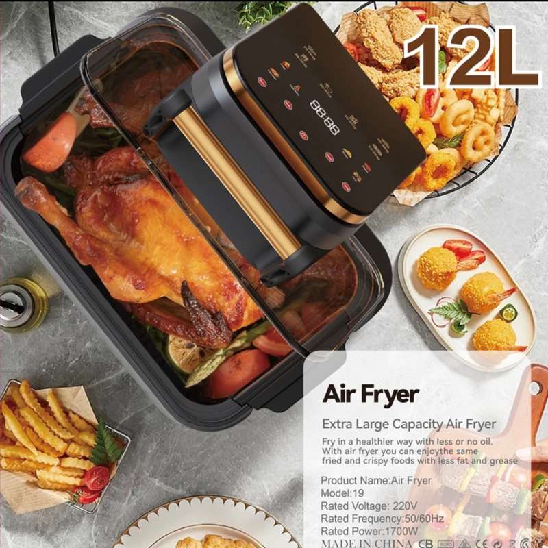 Household Heating Protection Function LED Display 1700W Air Fryers 12L