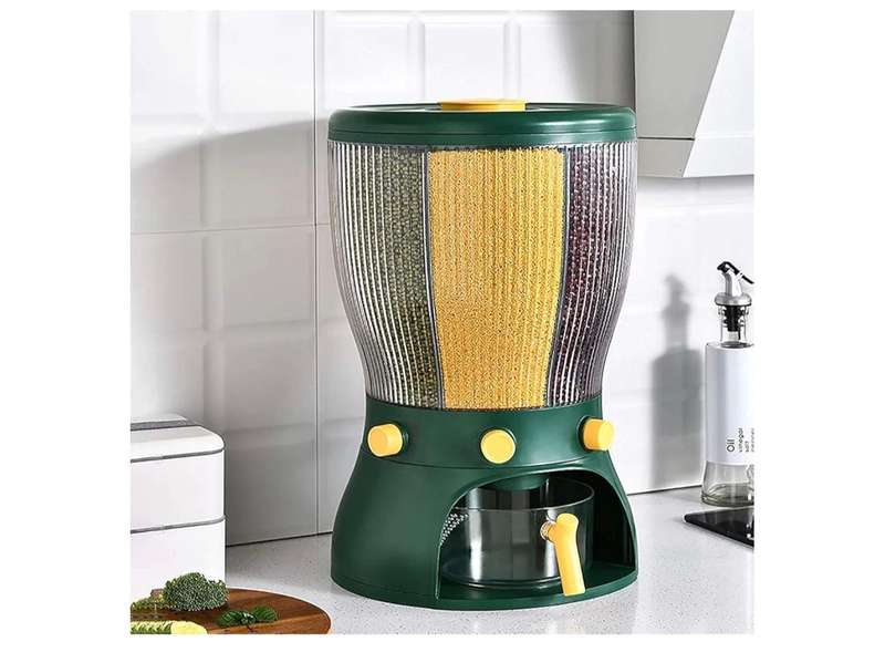 Rotating Cereal Containers 5LT Grain Storage Bin Food Storage Container Grains Dispenser Rice