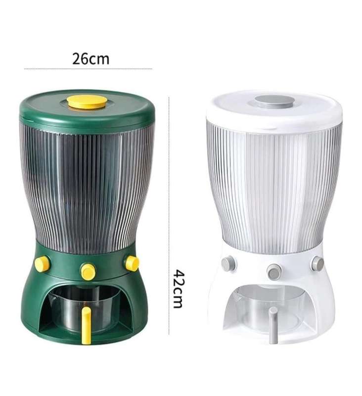 Rotating Cereal Containers 5LT Grain Storage Bin Food Storage Container Grains Dispenser Rice