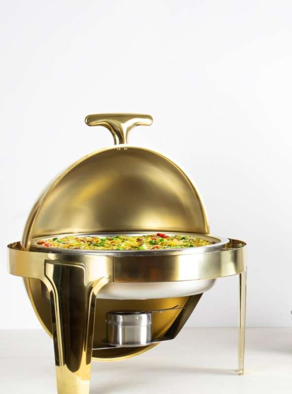 Round Chafing Dish Buffet Set 5 quart Single Pan  (Pack of 1)