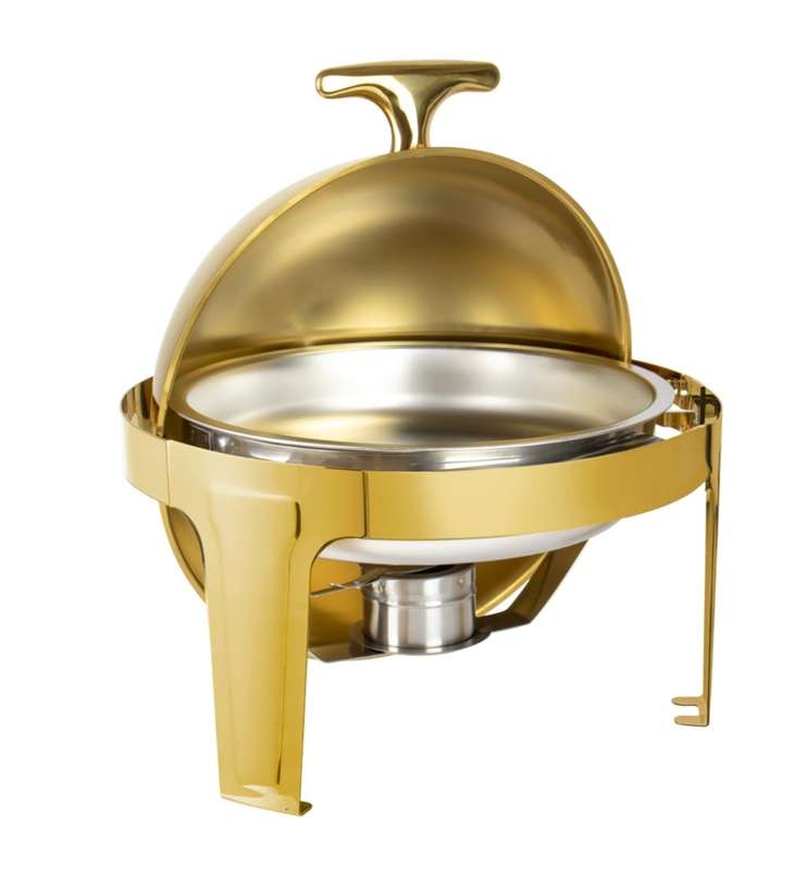 Round Chafing Dish Buffet Set 5 quart Single Pan  (Pack of 1)