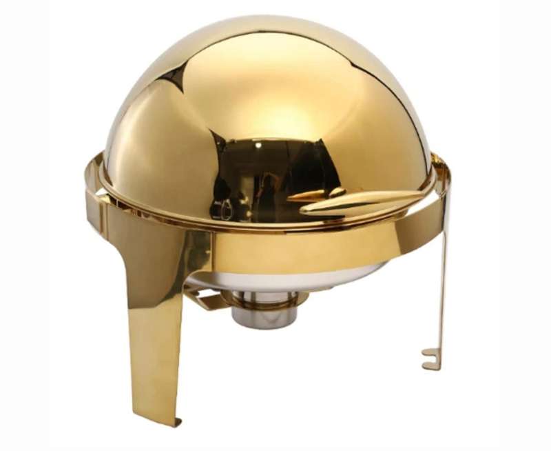 Round Chafing Dish Buffet Set 5 quart Single Pan  (Pack of 1)