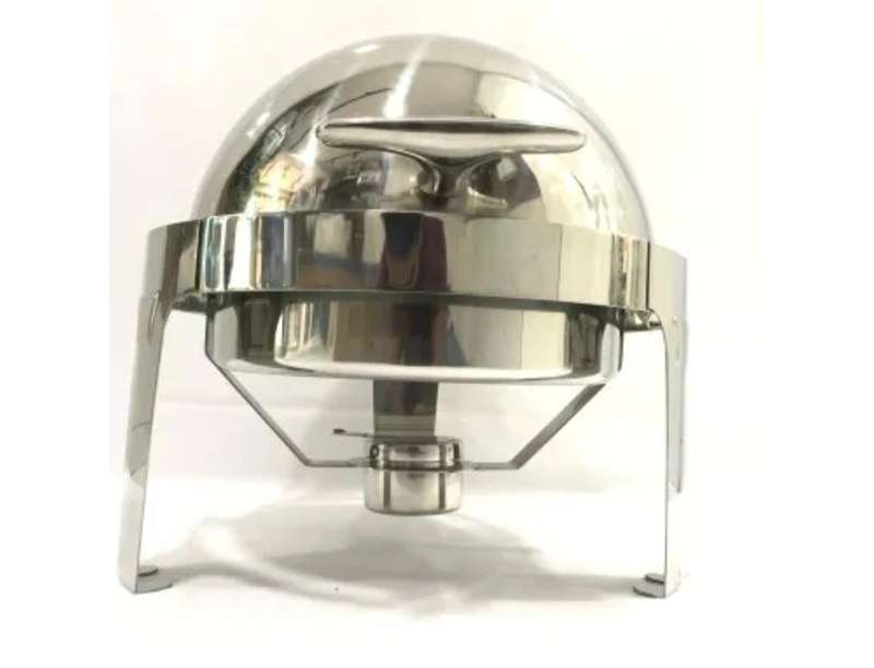 Stainless Steel Roll Top Round Chafing Dish with Stand