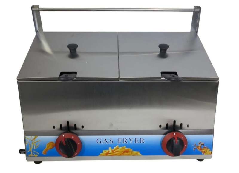 High-End 12L Dual Tank Gas Fryer+free 2 Meter Gas Pipe,Regulator and 2 Clamps