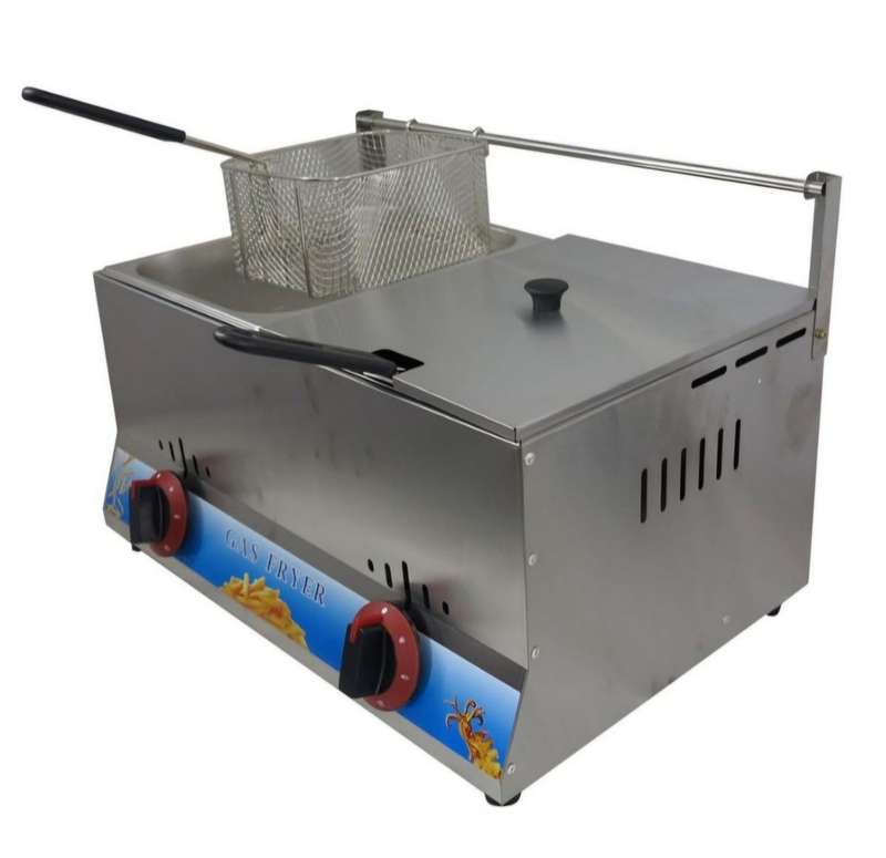 High-End 12L Dual Tank Gas Fryer+free 2 Meter Gas Pipe,Regulator and 2 Clamps