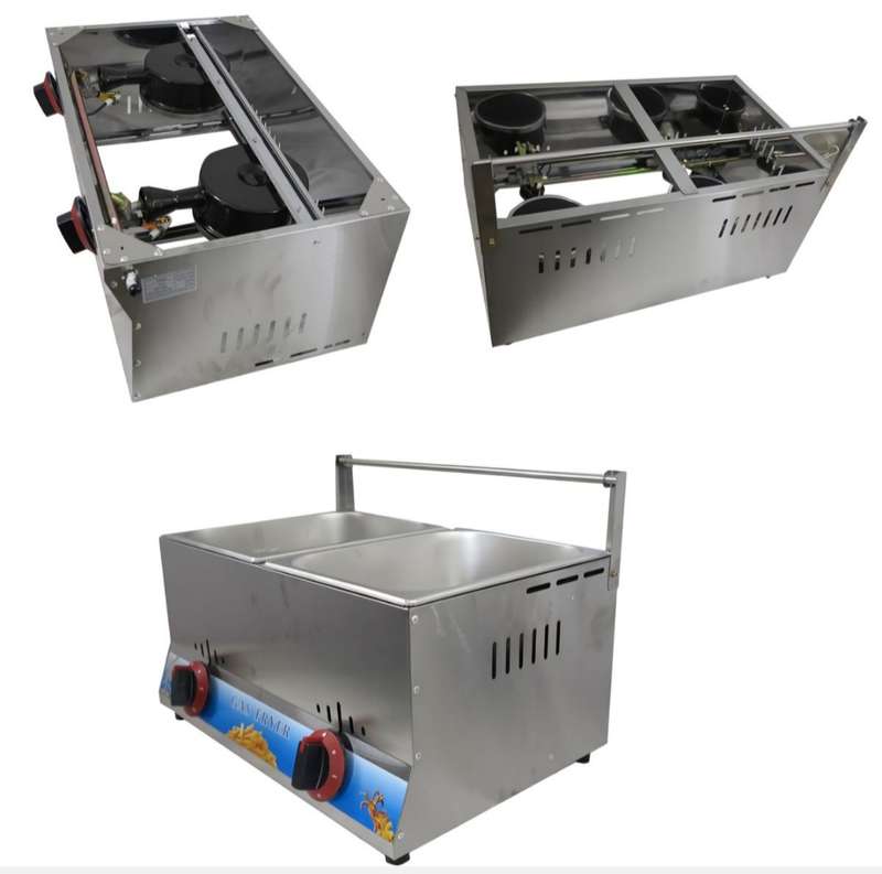 High-End 12L Dual Tank Gas Fryer+free 2 Meter Gas Pipe,Regulator and 2 Clamps