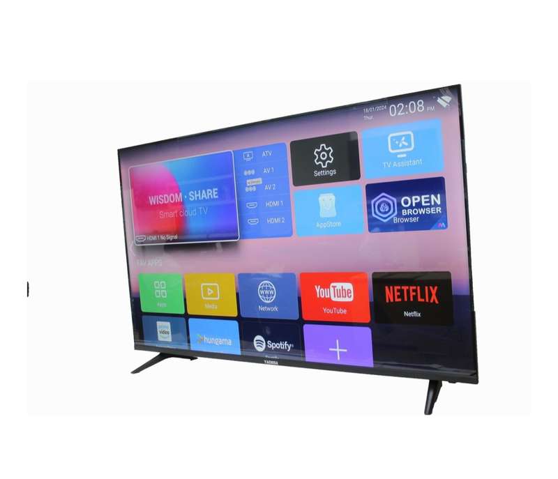 YACHISA 52'' LED HD READY SMART TV WITH TV WALL MOUNT BRACKET