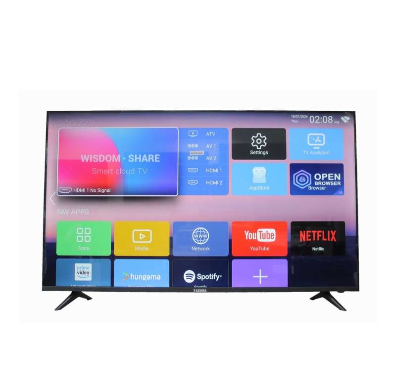 YACHISA 43'' LED HD READY SMART TV With Free Tv Wall Mount Bracket