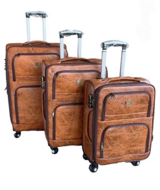 Travel Luggage Bag Set 3 Pieces Check-in Suitcase 4 Wheels - 30 inch  (Brown)