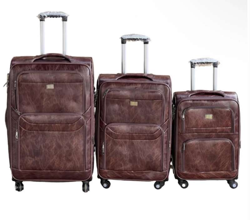 Travel Luggage Bag Set 3 Pieces Check-in Suitcase 4 Wheels - 30 inch  (Brown)