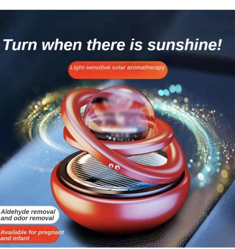 Car Perfume Aromatherapy Solar Double-ring Suspension Rotating