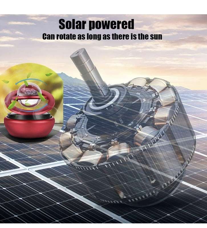 Car Perfume Aromatherapy Solar Double-ring Suspension Rotating