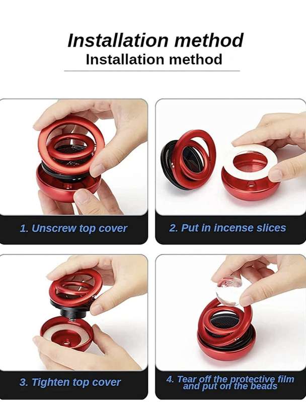 Car Perfume Aromatherapy Solar Double-ring Suspension Rotating