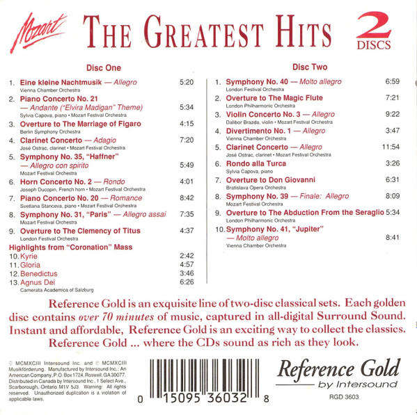 CD - Mozart - The Greatest Hits