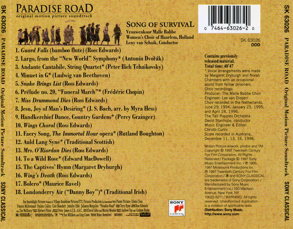 CD - Paradise Road Song of Survival - OMPST - K 63026