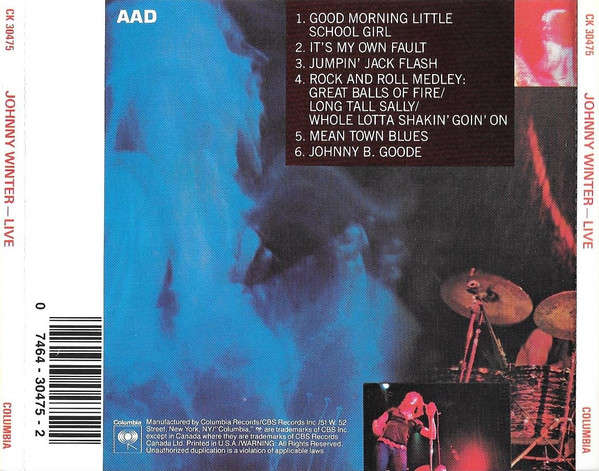 CD - Johnny Winter - Johnny Winter Live
