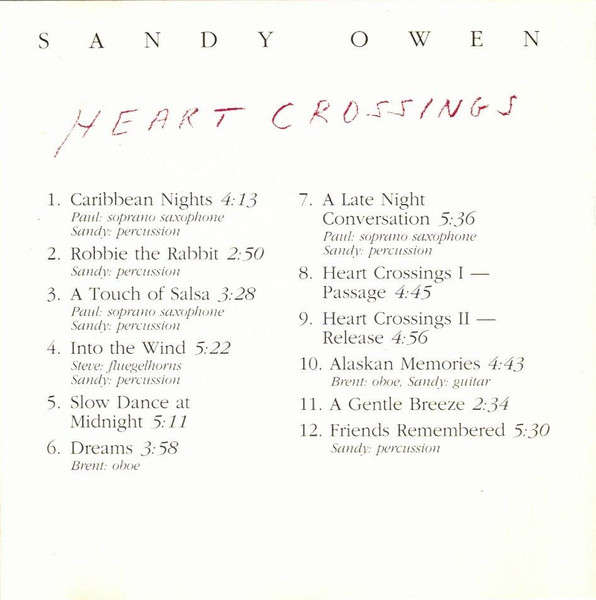 CD - Sandy Owen - Heart Crossings  IRD9189