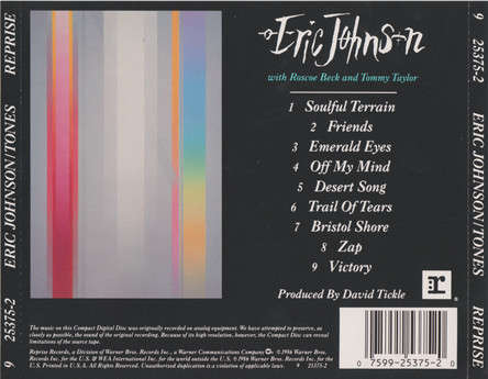 CD - Eric Johnson - Tones (New Sealed)