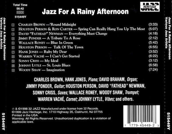 CD - Various - Jazz For A Rainy Afternoon