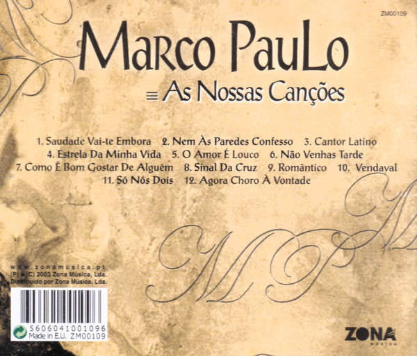 CD - Marco Paulo - As Nossas Canções