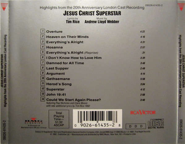 CD - Jesus Christ Superstar - Highlights From The 20th Anniversary London Cast Recording