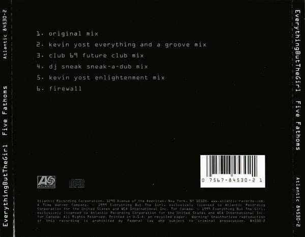 CD - Everything But The Girl - Five Fathoms
