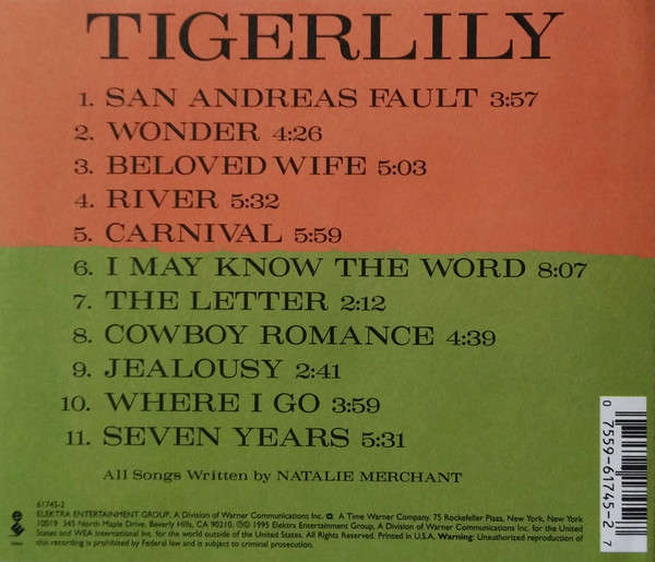 CD - Natalie Merchant - Tigerlily