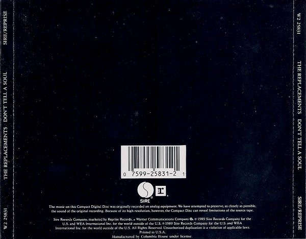 CD - The Replacements  Don't Tell A Soul