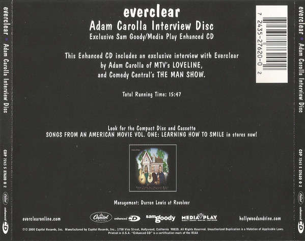 CD - Everclear  Adam Carolla Interview Disc