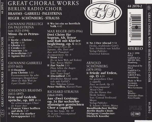 CD - Berlin Radio Choir - Famous A-Cappella Choruses (New Sealed)